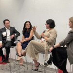 3 femails and 1 male sitting in chairs